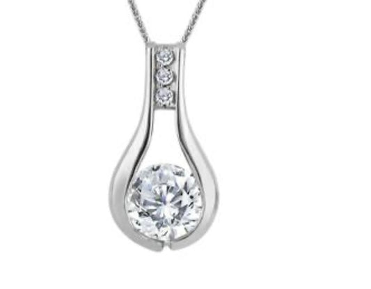 Sterling Silver Lab Grown Diamond Necklace