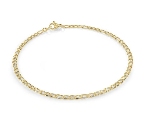 Figaro Gold Plated Bracelet 6.25
