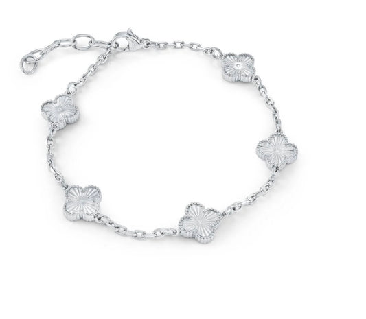 Clover Stainless Steel Bracelet 6.5