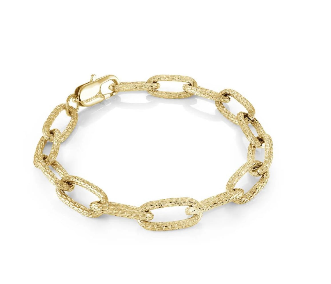 Oval Link Gold Plated Bracelet