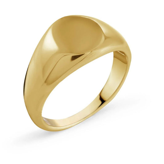 Stainless Steel Gold Plated Signet Rig