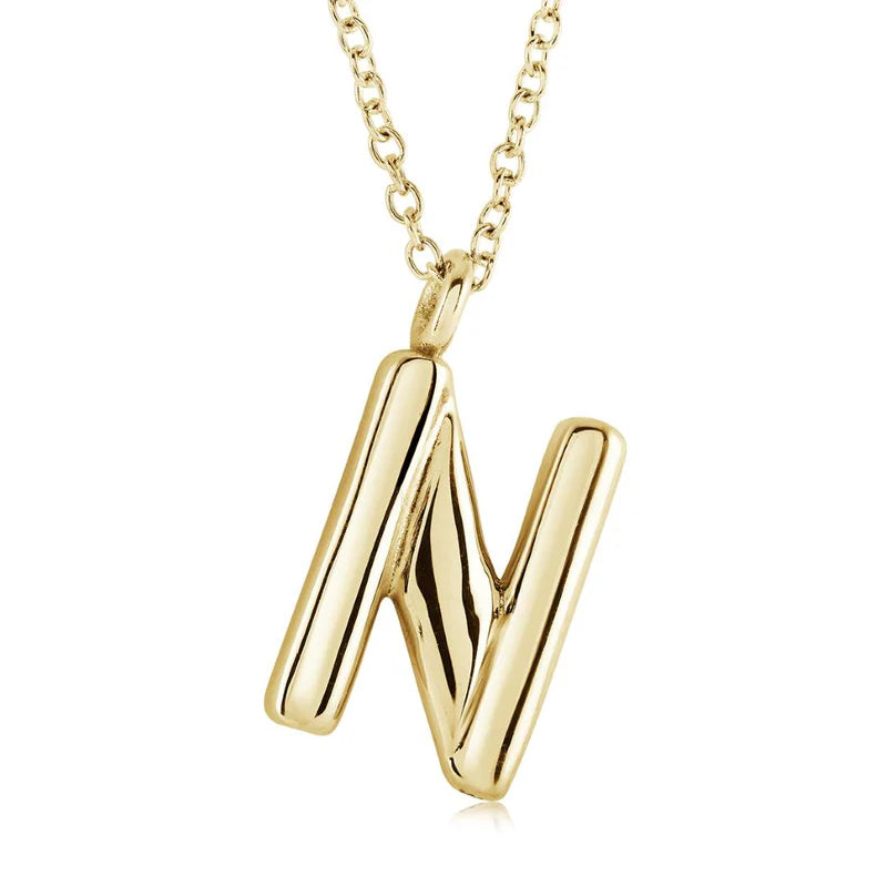 Bubble Initial Necklace "N"