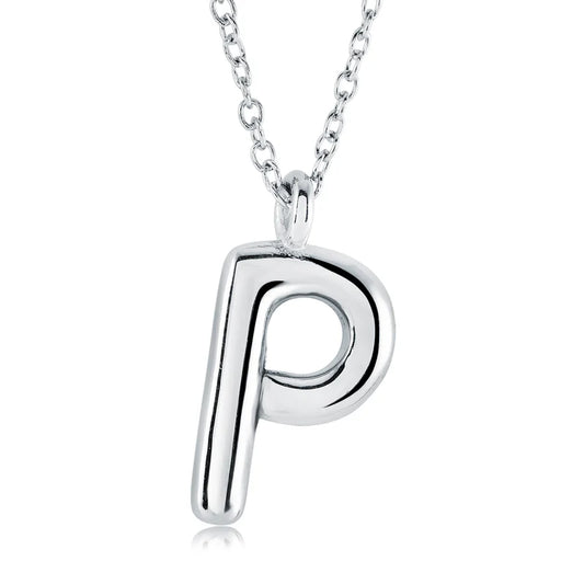 Bubble Initial Necklace "P"