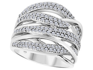 10k White Gold Diamond Right Hand Ring