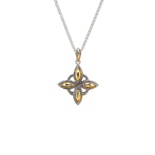 Silver and 10k Gold Celestial Star Pendant - Reversible