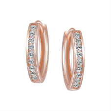 Legend Sterling Silver 17mm Rose Gold Hoop