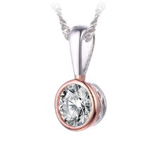 Legend Sterling Silver Rose Bezel Necklace