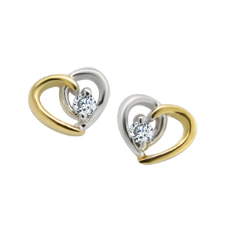Legend Sterling Silver Two Tone Heart Earrings