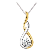 Legend Sterling Silver 2-Tone C/Z Twist Necklace