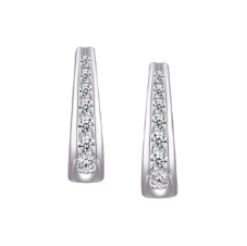 Legend Sterling Silver C/Z Half Hoop Earrings