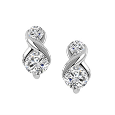 Legend Sterling Silver Double Crystal Earrings