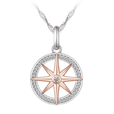 Legend Sterling Silver and Rose Gold Compass