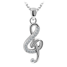 Legend Sterling Silver Treble Clef Necklace