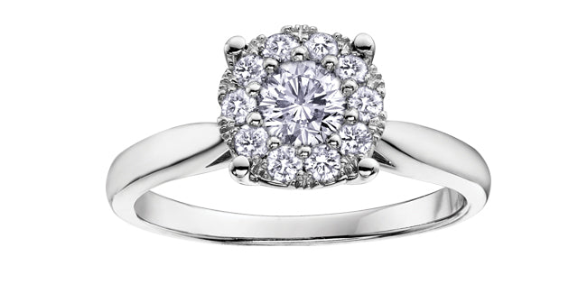 14K White Gold Illusion Solitaire