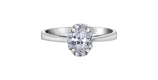 14k White Gold Illusion Halo