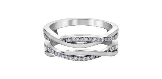 10K White Gold and Diamond Jacket Ring