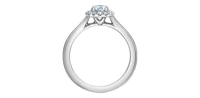 14K White Gold Lab Grown Diamond Oval Halo