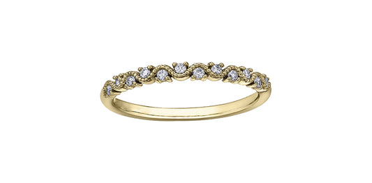 10K Yellow Gold Diamond Stackable Band