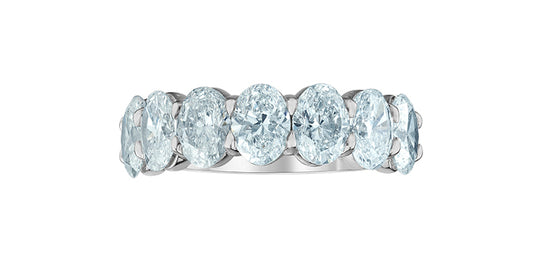 14K White Gold Oval Lab Grown Diamond Band