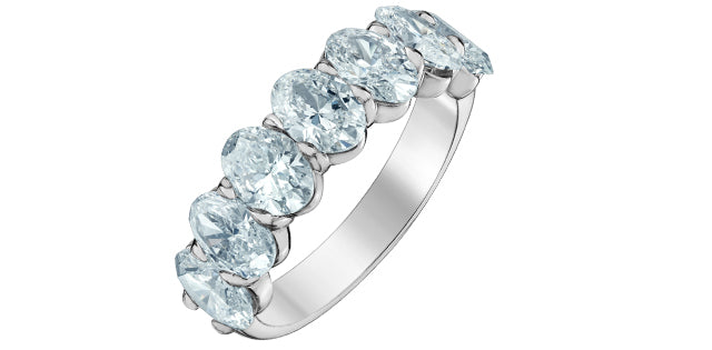 14K White Gold Oval Lab Grown Diamond Band