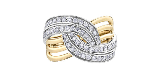 10K Two Tone Diamond Ring