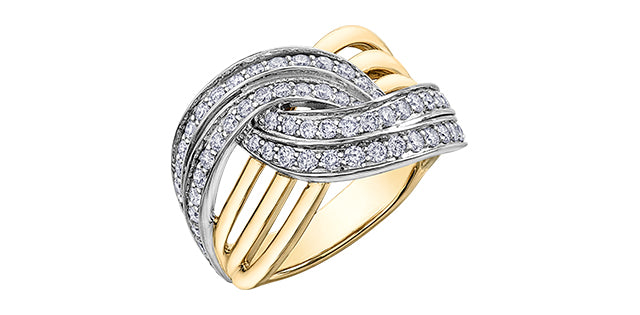 10K Two Tone Diamond Ring