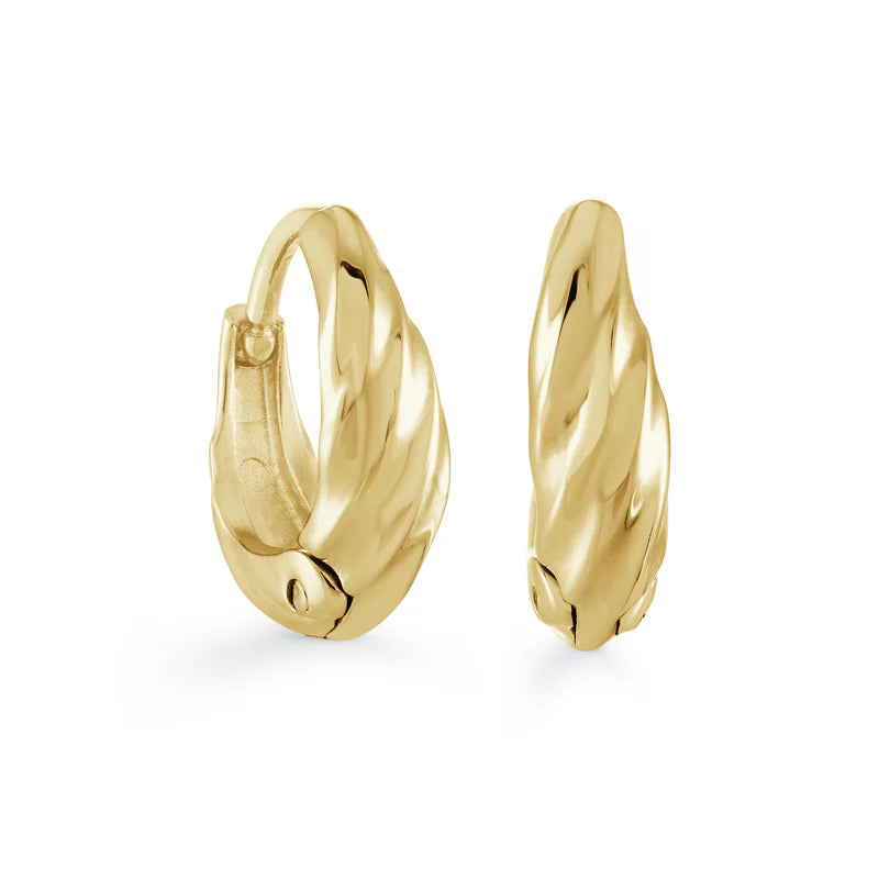 children's Stainless steel Mini Wave Huggie Earrings