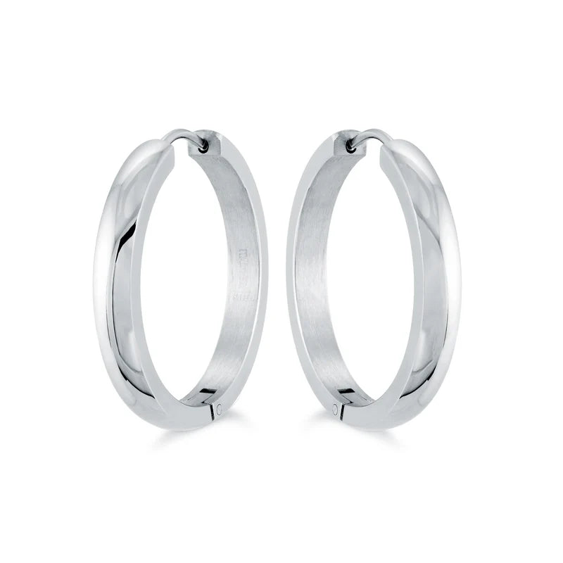 Stainless steel 25mm Classic Hoop Earrings