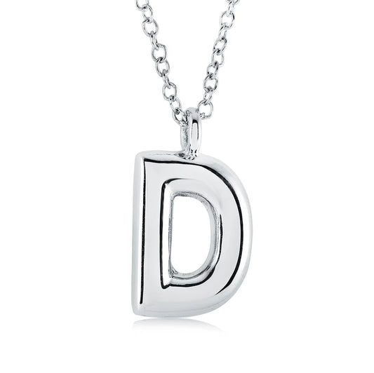 Bubble Initial Necklace "D"