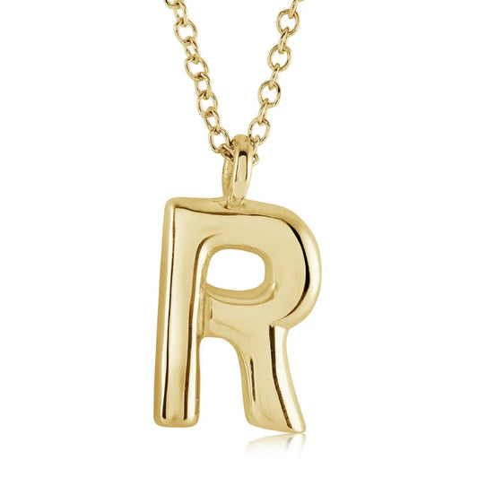 Bubble Initial Necklace "R"