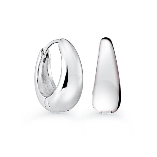 Stainless steel Graduated Round Hoop Earrings