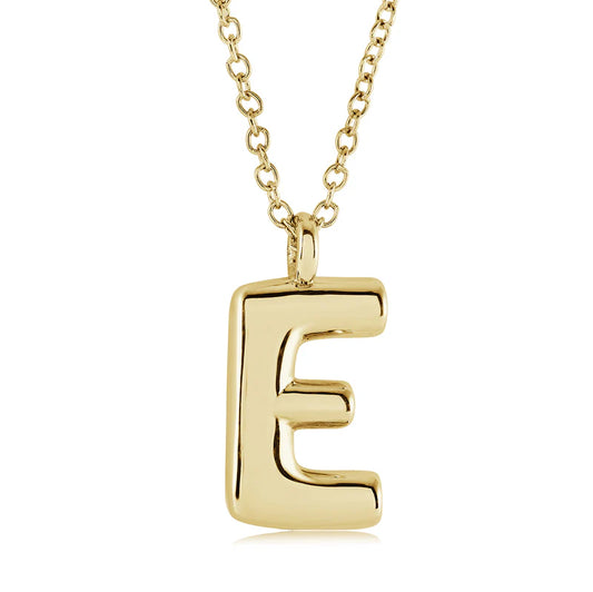Bubble Initial Necklace "E"