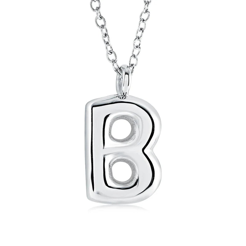 Bubble Initial Necklace "B"