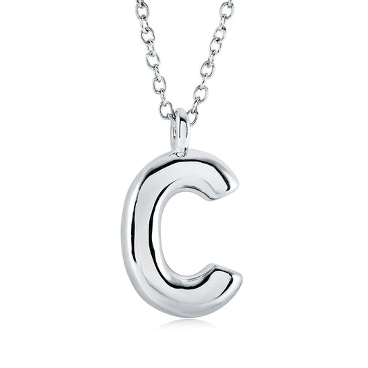 Bubble Initial Necklace "C"