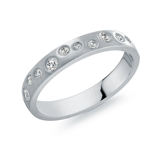 Stainless steel Multi Cz Asymetrical Ring