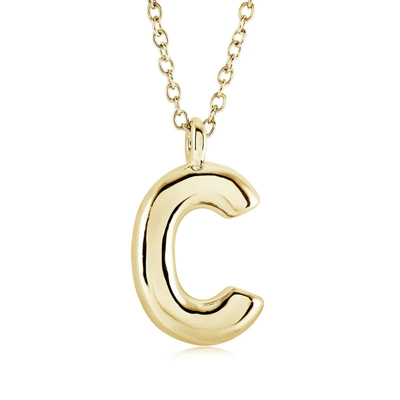 Bubble Inital Necklace "C"