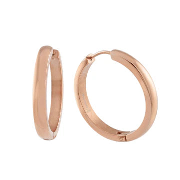 Rose gold stainless steel hoops