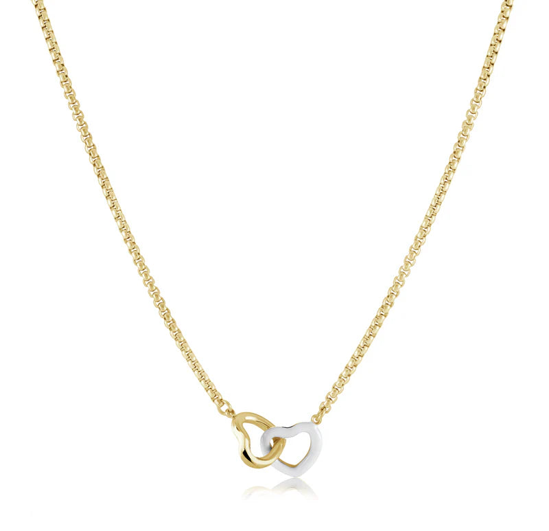 Stainless steel gold-plated heart necklace