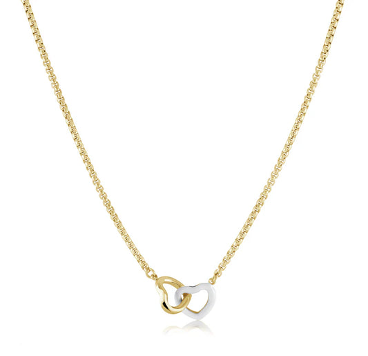 Stainless steel gold-plated heart necklace