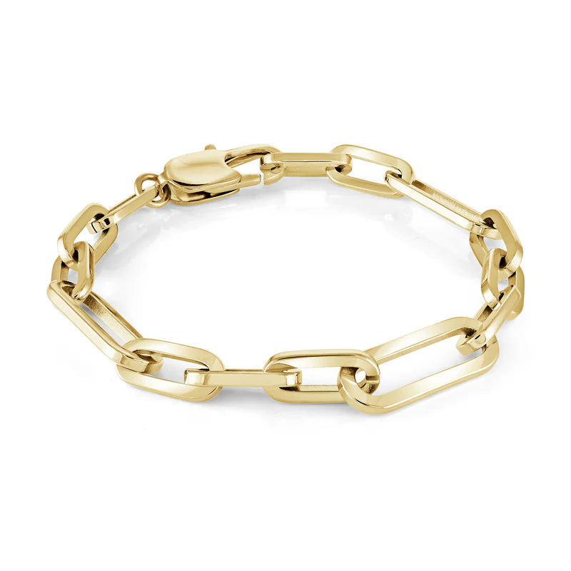 Stainless steel Oval Double Link Surface Bracelet