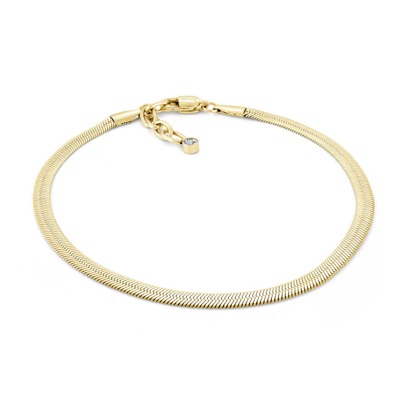 Herringbone bracelet stainless steel gold -plated