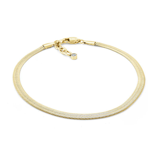 Herringbone bracelet stainless steel gold -plated
