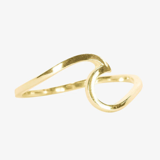 yellow gold wave ring