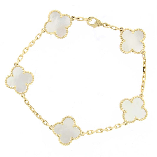 10k yellow gold mother of pearl Van Cleef bracelet