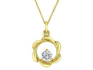 10k Yellow Gold Circle Diamond Necklace