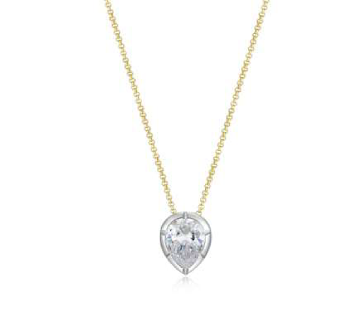 two tone c/z necklace