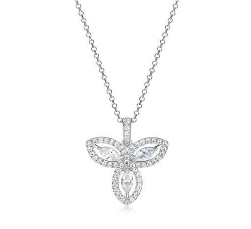 Three leaf c/z stones necklace