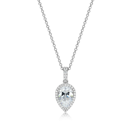 Pear shaped c/z stone necklace